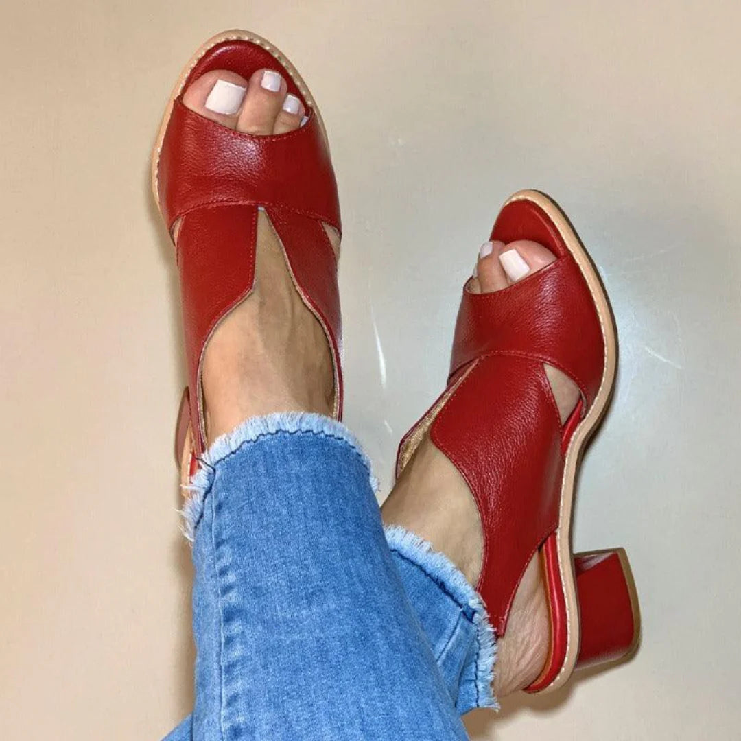 Sandália Feminina de Couro Legítimo - Luíza