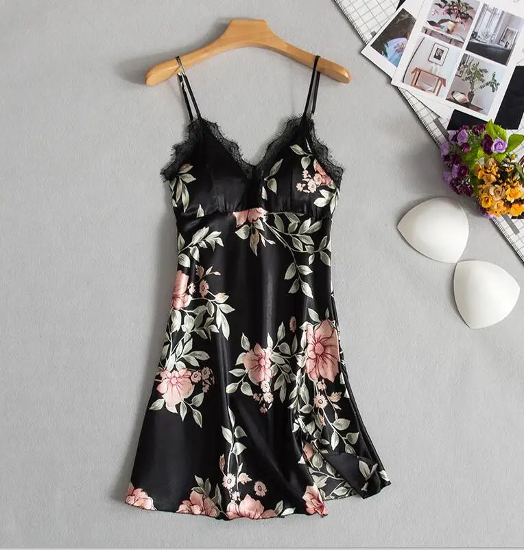 Conjunto Pijama 5 Peças em Cetim - Encanto Floral